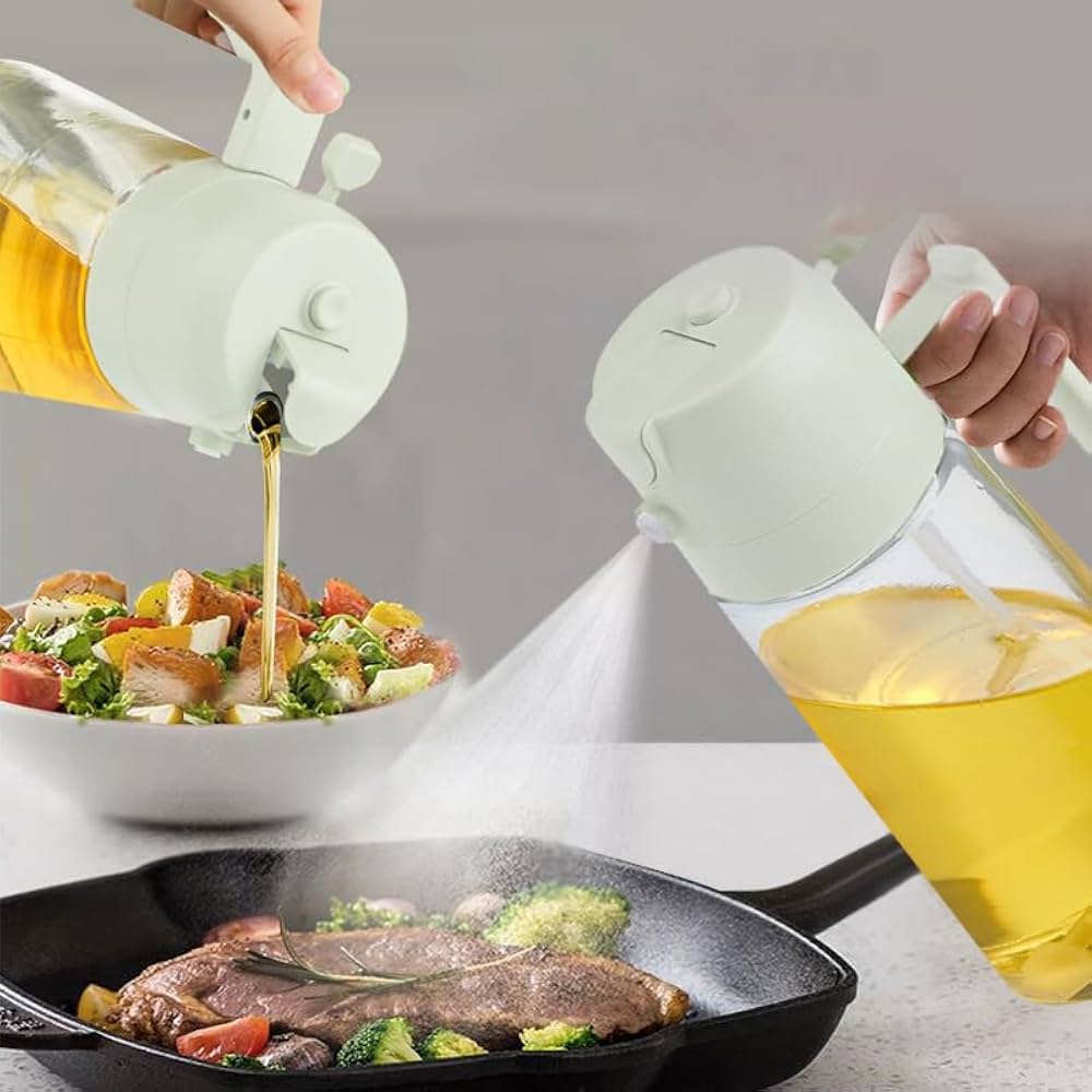 2 in 1 Oil Sprayer And Dispenser Bottle for Kitchen