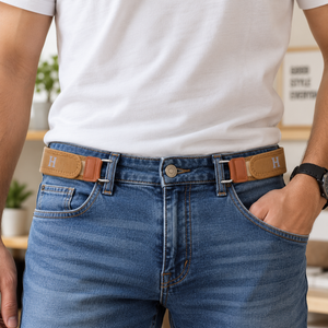 Buckleless Elastic Waist Belt Hooks for Jeans & Trousers
