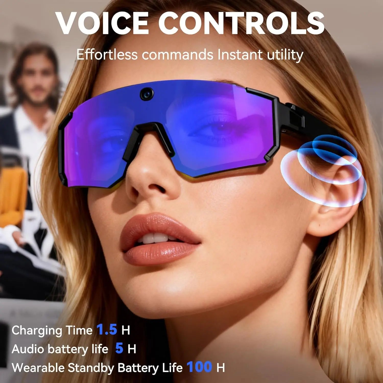 AI Camera Smart Glasses With 8MP HD Video & WiFi