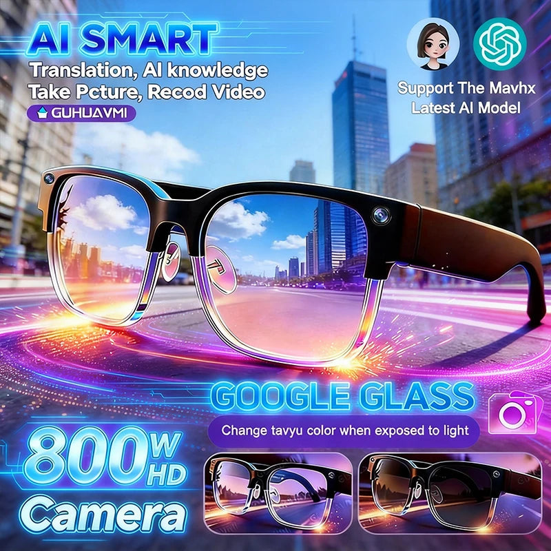 AI Smart Glasses With 4K Camera – Translation & Calls