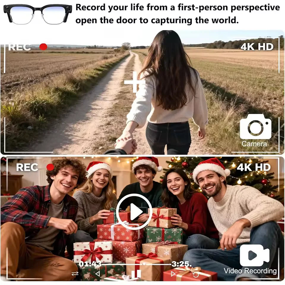 AI Smart Glasses With 4K Camera – Translation & Calls