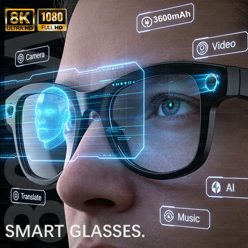 AI Smart Glasses with Camera – 32GB, Translator & Audio