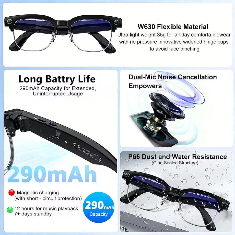 AI Smart Glasses With 4K Camera – Translation & Calls