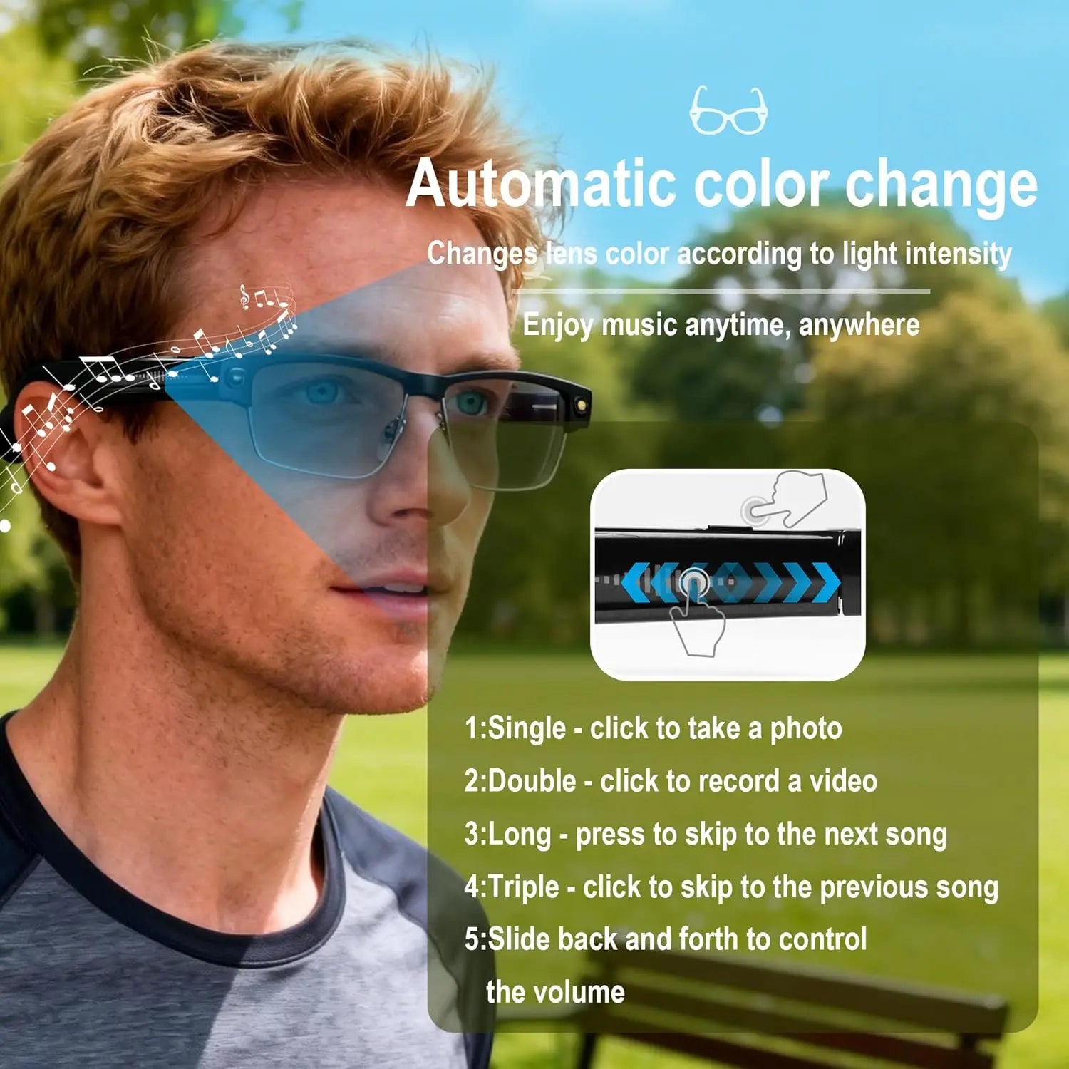 AI Smart Glasses With 4K Camera – Translation & Calls