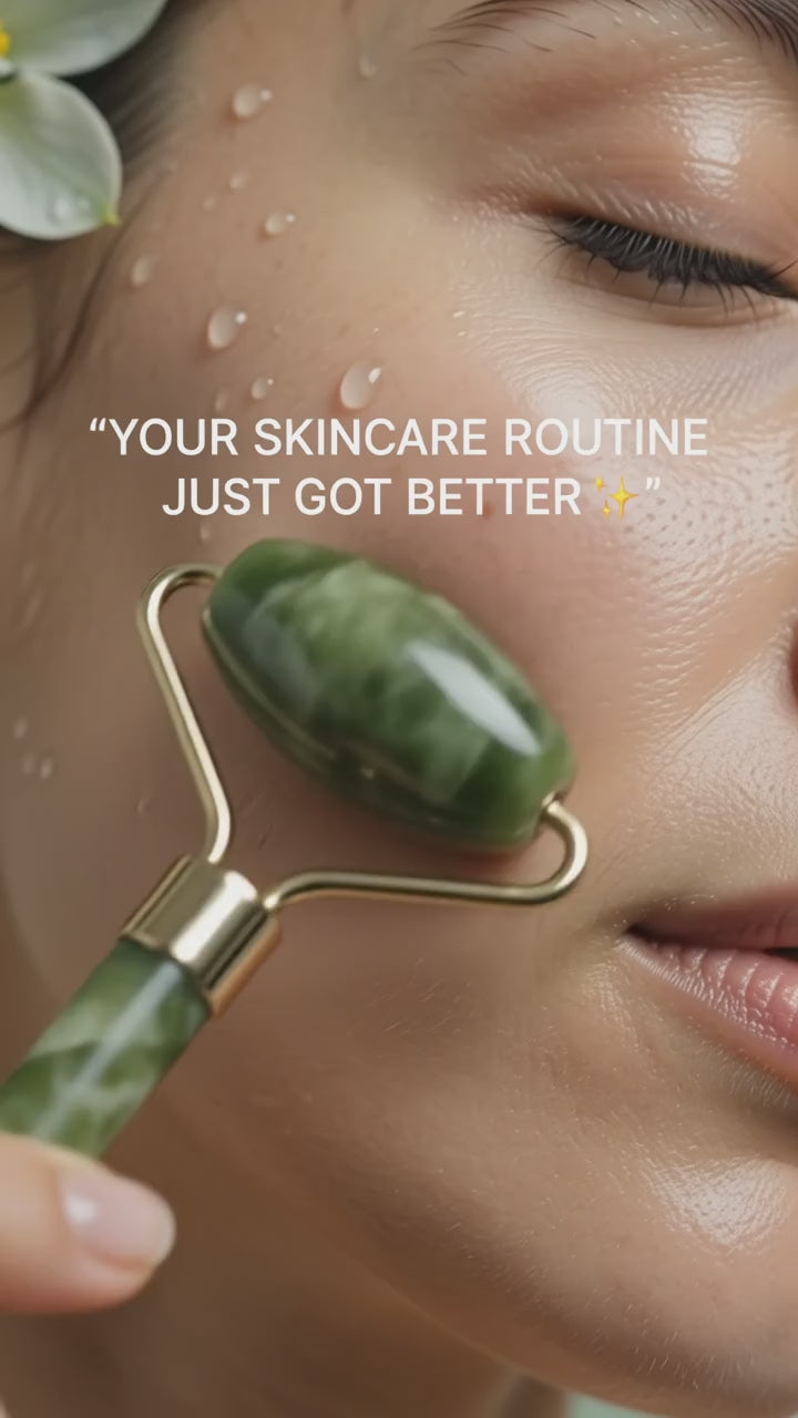Premium Jade Gua Sha & Facial Roller Set – Natural Stone Skincare Tool