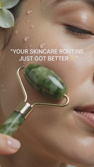 Premium Jade Gua Sha & Facial Roller Set – Natural Stone Skincare Tool